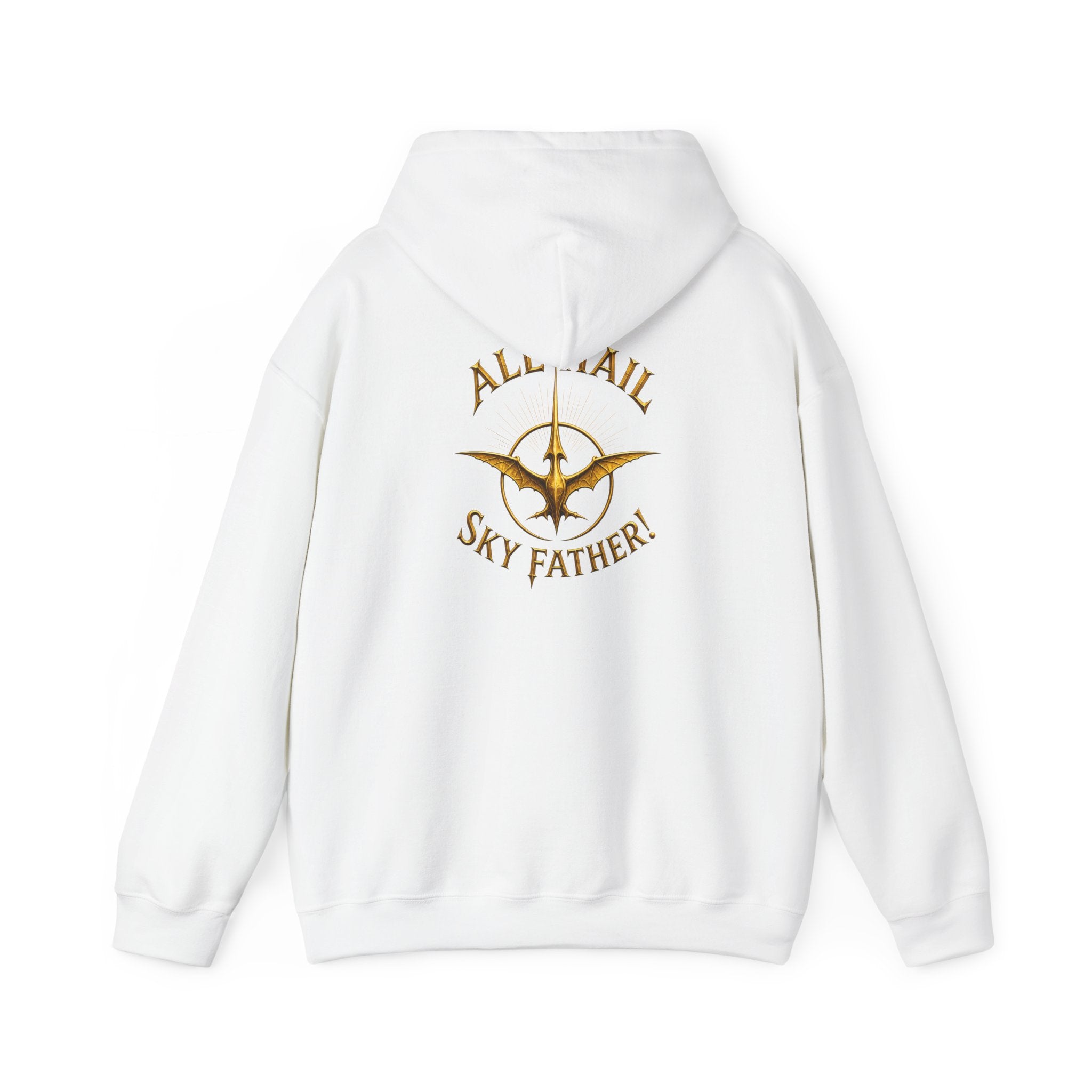 Sky Father Dragon Hoodie — "All Hail Sky Father" Graphic Hooded Sweatshirt