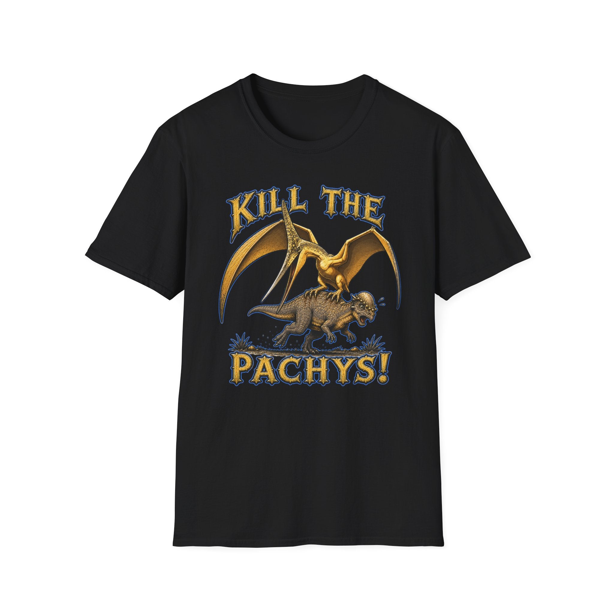 Graphic T-Shirt — "Kill the Pachys!" Sky Father Dinosaur Rock Tee