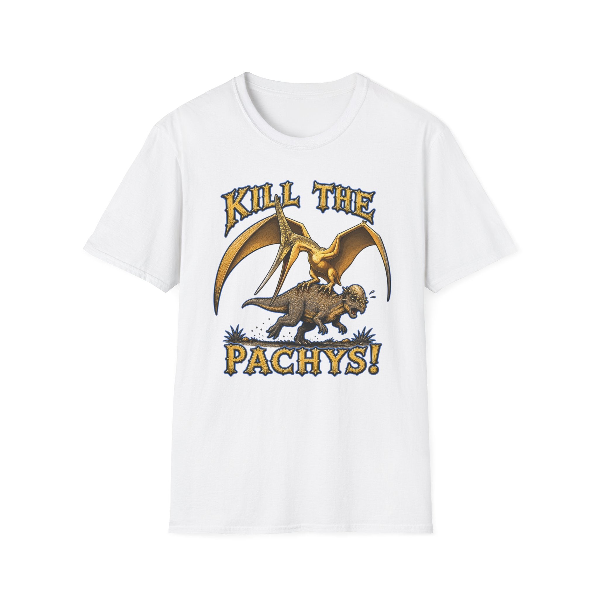 Graphic T-Shirt — "Kill the Pachys!" Sky Father Dinosaur Rock Tee