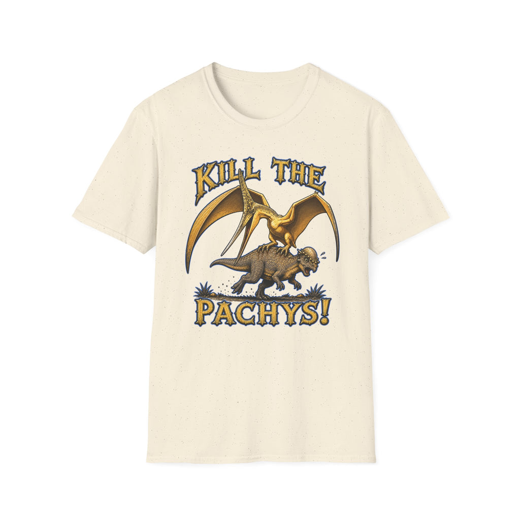 Graphic T-Shirt — "Kill the Pachys!" Sky Father Dinosaur Rock Tee