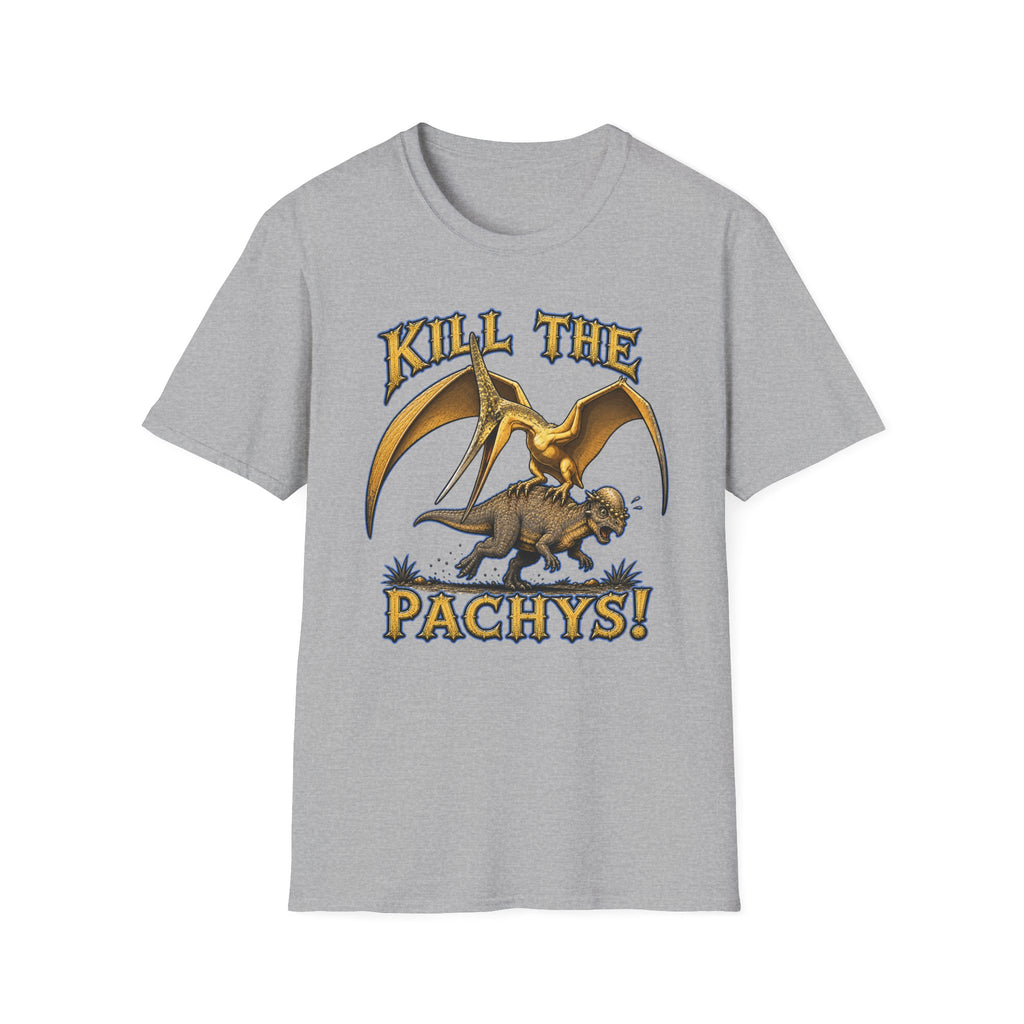 Graphic T-Shirt — "Kill the Pachys!" Sky Father Dinosaur Rock Tee
