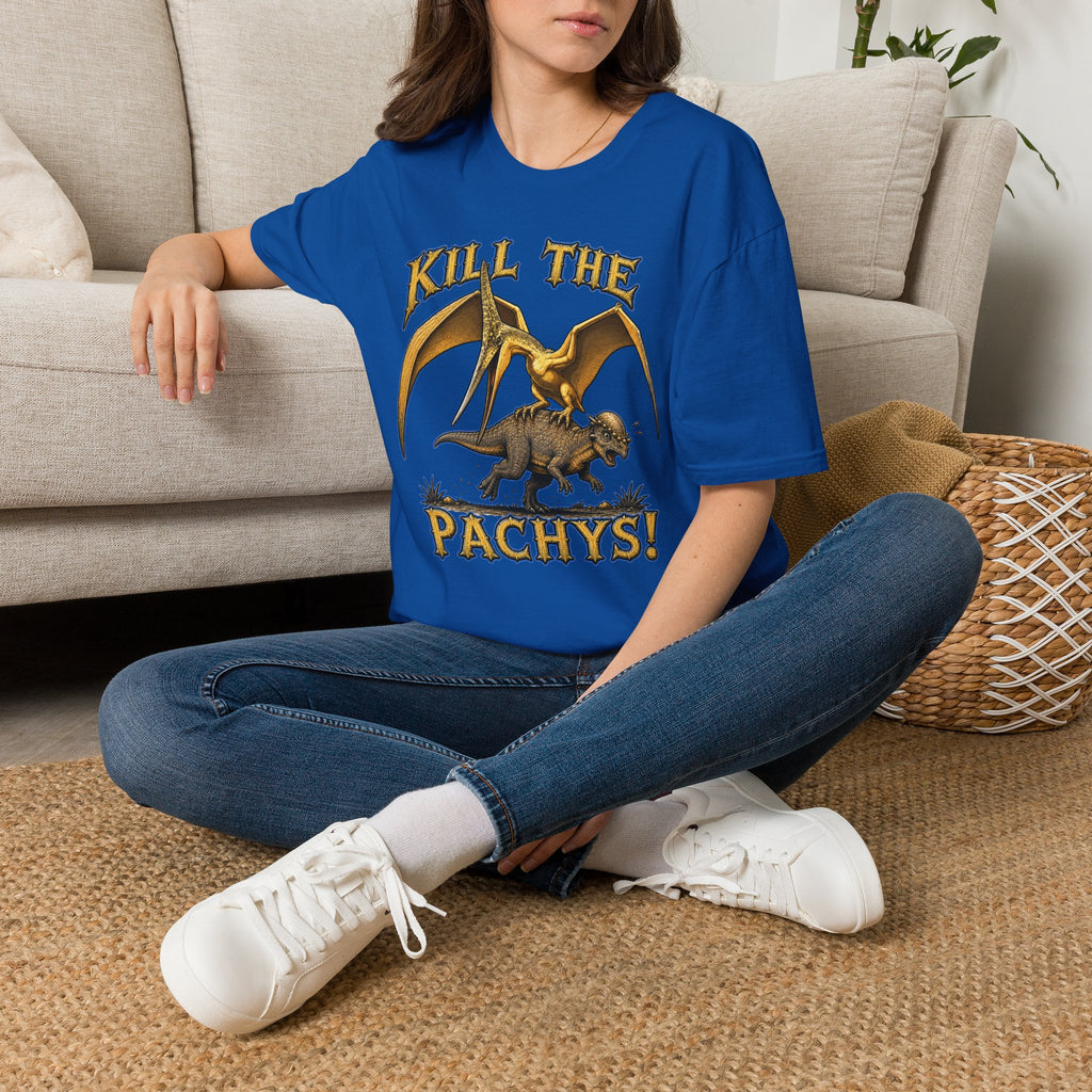 Graphic T-Shirt — "Kill the Pachys!" Sky Father Dinosaur Rock Tee