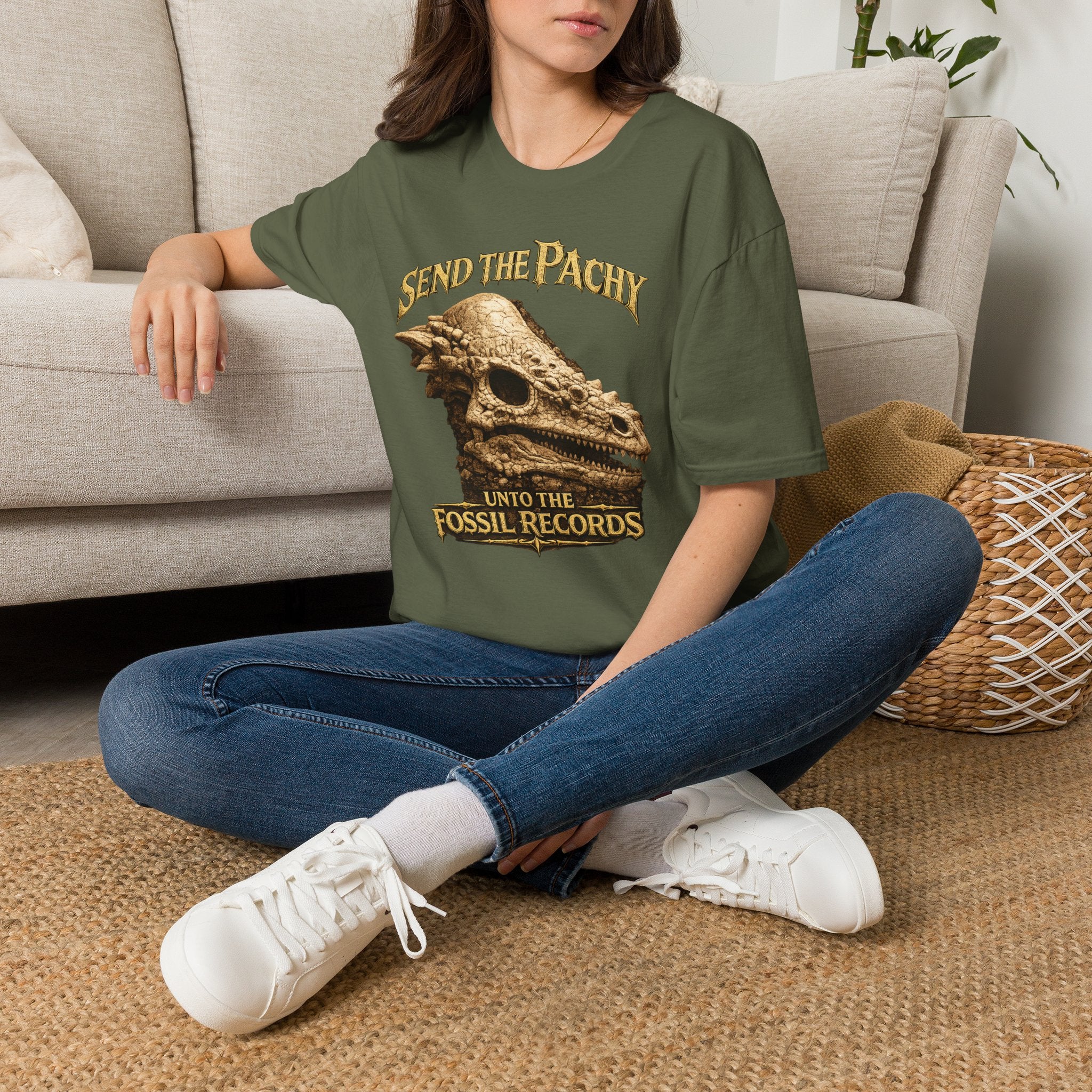 T-Shirt — "Send The Pachy unto the Fossil Records" Pachy Skull