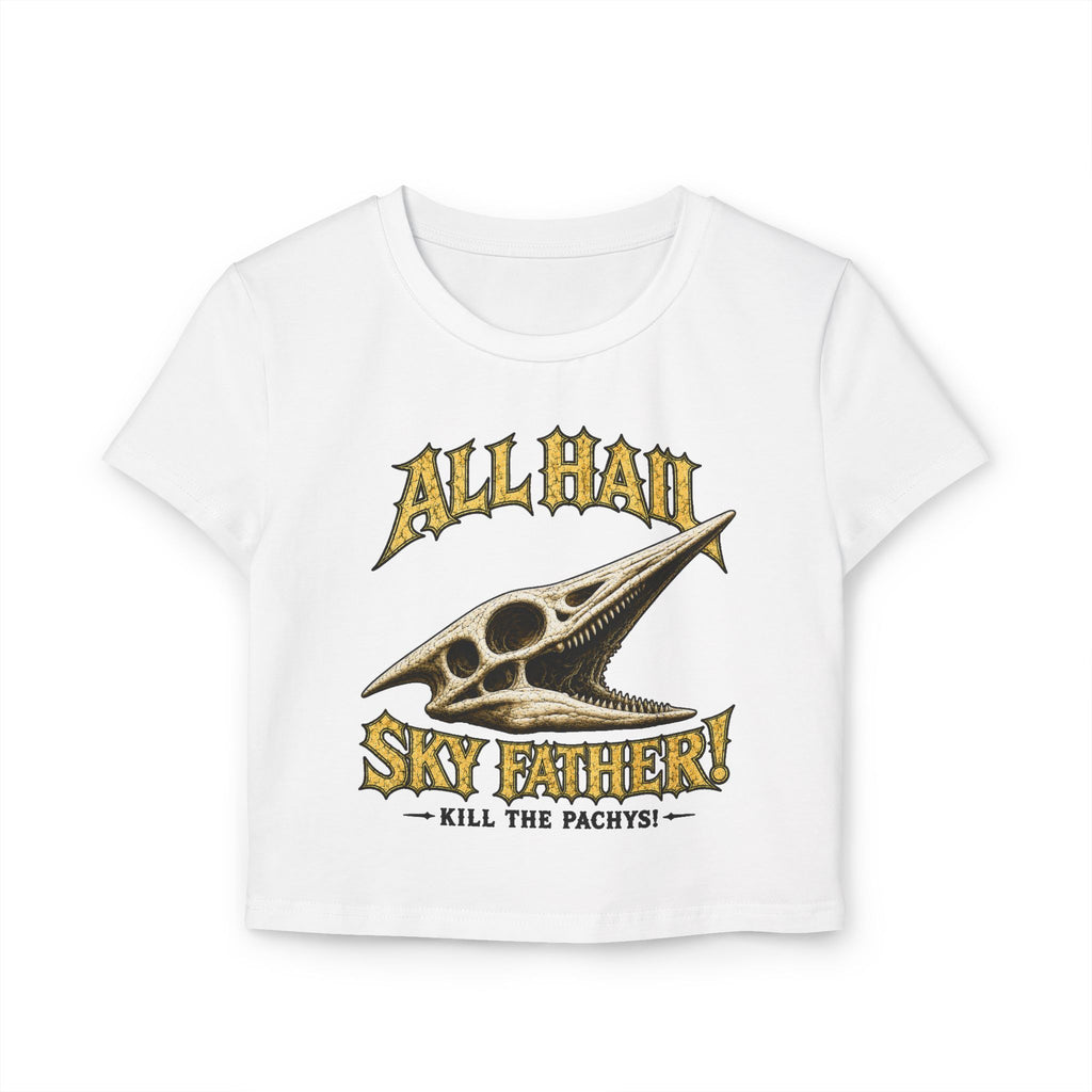 All Hail Sky Father! Crop Tee — Vintage Pteranodon Graphic Baby T‑Shirt