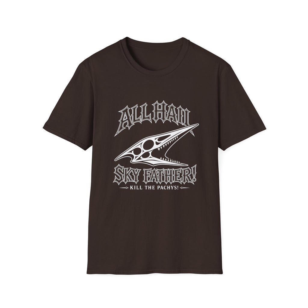 All Hail Sky Father T-Shirt — "All Hail Sky Father" Dinosaur Graphic Tee