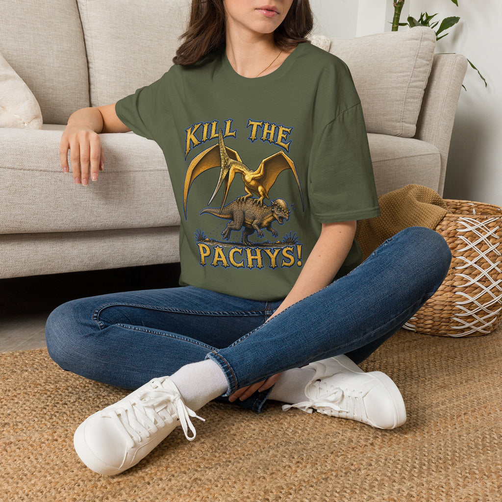 Pachycephalosaurus T-Shirt — "Kill the Pachys!" Sky Father Dinosaur Graphic Tee