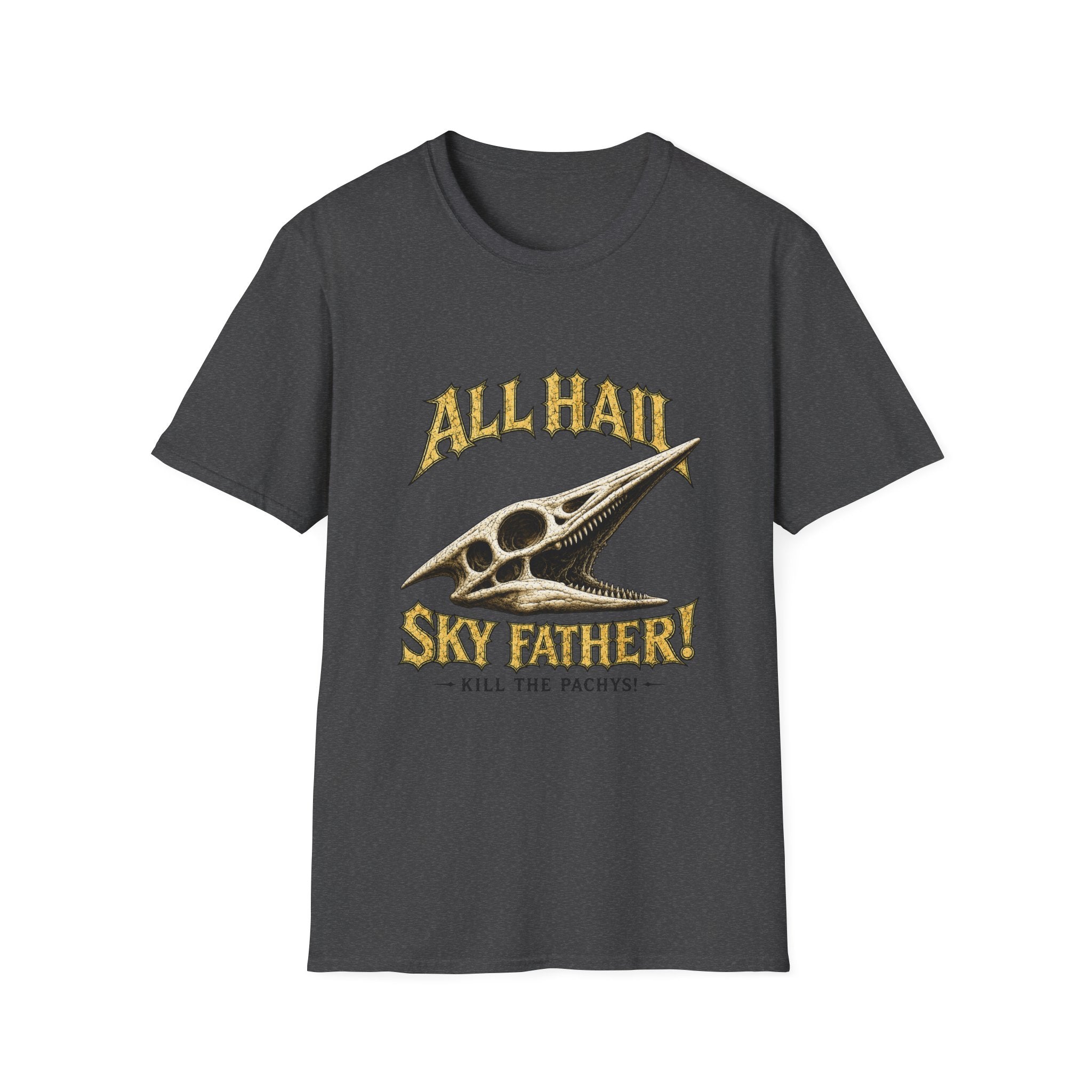 All Hail Sky Father T-Shirt — "All Hail Sky Father" Dinosaur Graphic Tee