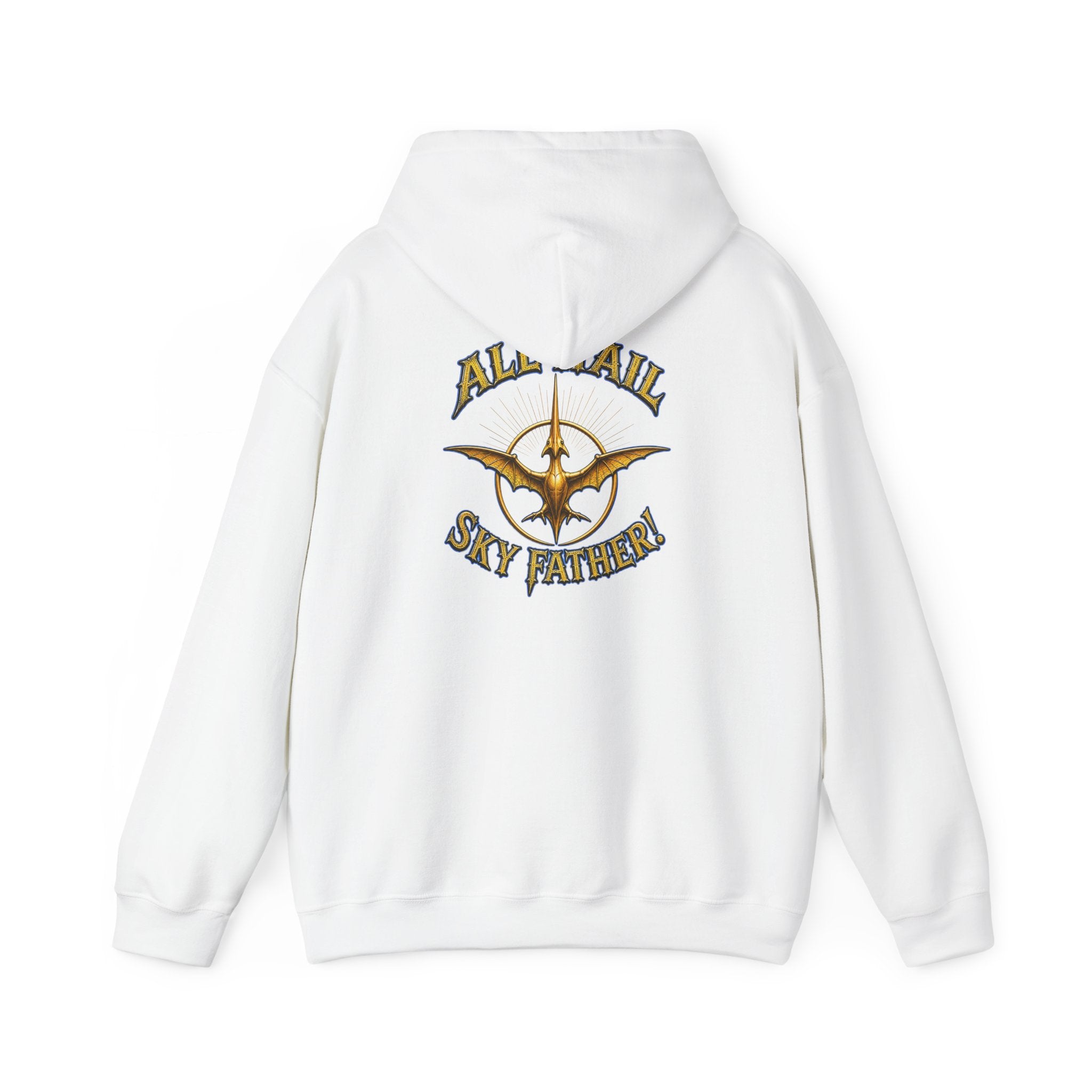 Sky Father Graphic Hoodie — "Kill the Pachys! / All Hail Sky Father!" Retro Dino Streetwear
