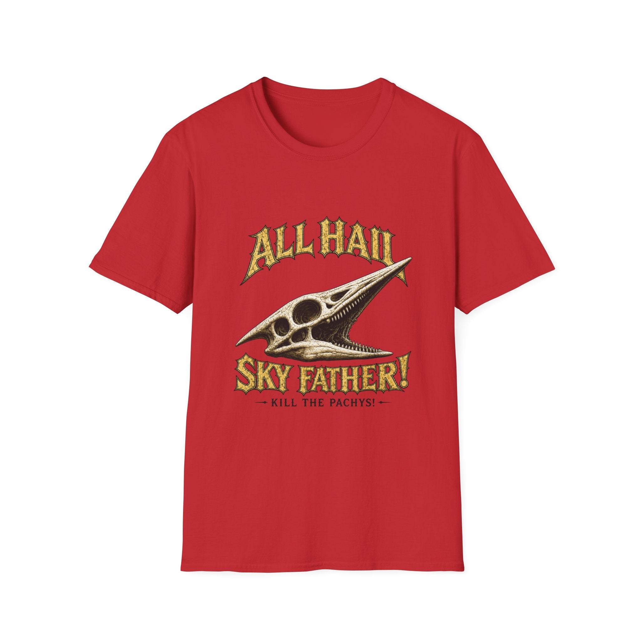 All Hail Sky Father T-Shirt — "All Hail Sky Father" Dinosaur Graphic Tee