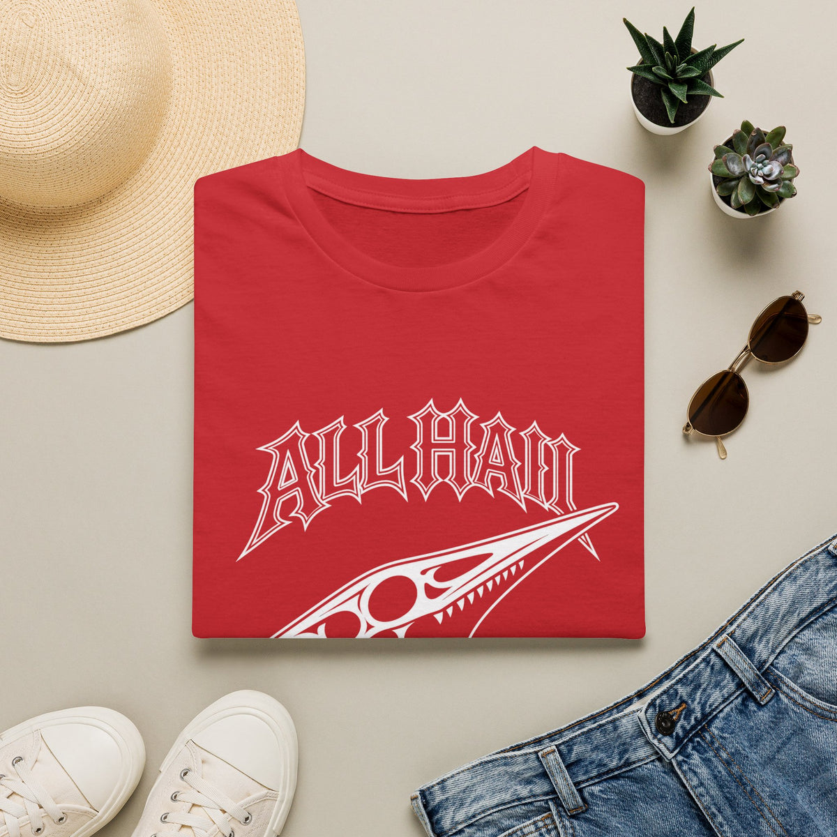 All Hail Sky Father T-Shirt — "All Hail Sky Father" Dinosaur Graphic Tee