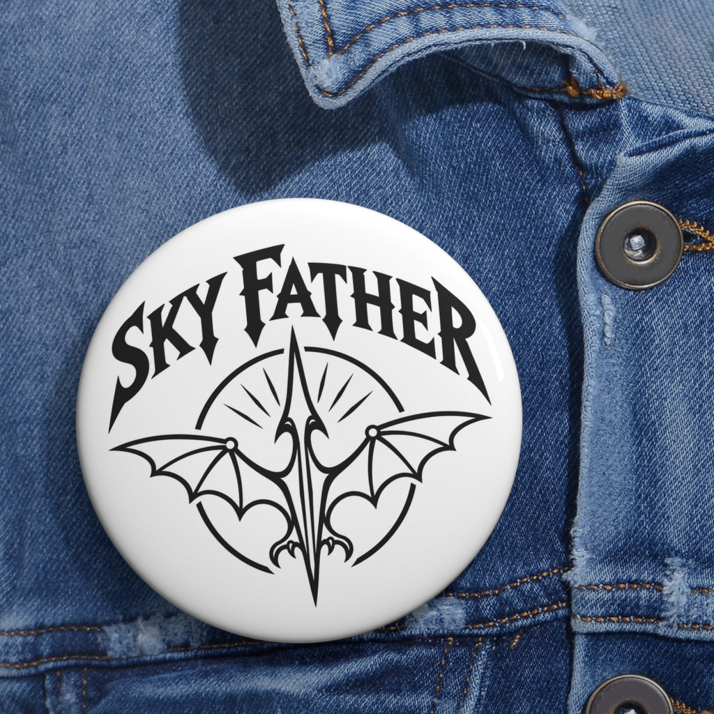 Sky Father Pin Button — Gothic Pteranodon Badge