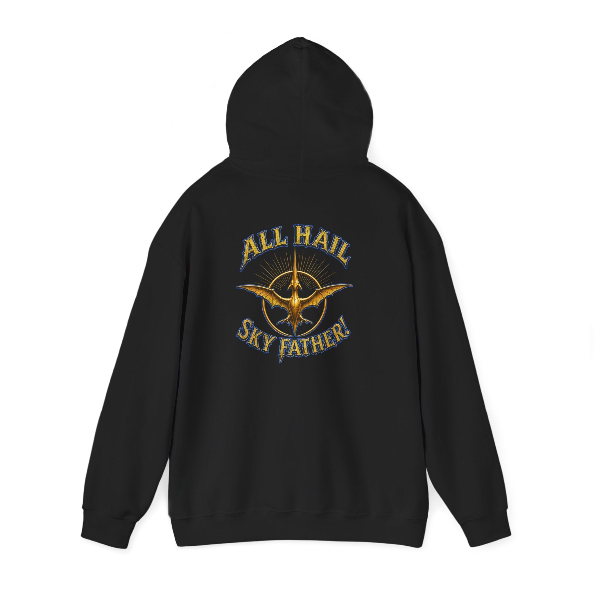 Sky Father Graphic Hoodie — "Kill the Pachys! / All Hail Sky Father!" Retro Dino Streetwear