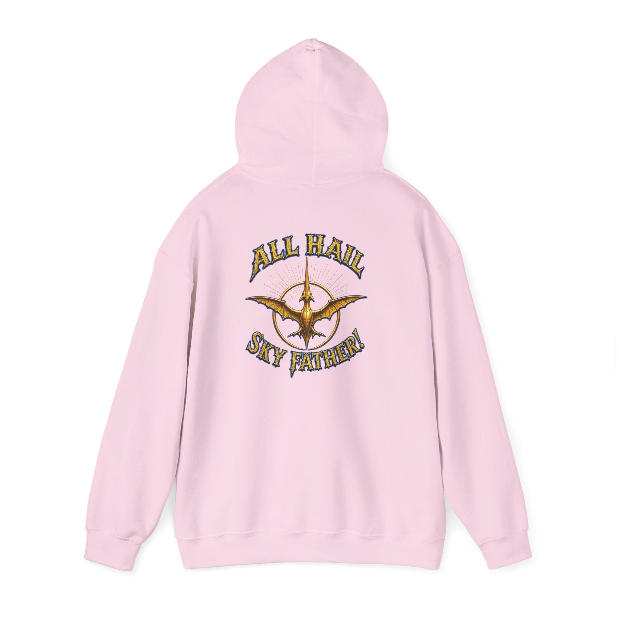 Sky Father Graphic Hoodie — "Kill the Pachys! / All Hail Sky Father!" Retro Dino Streetwear