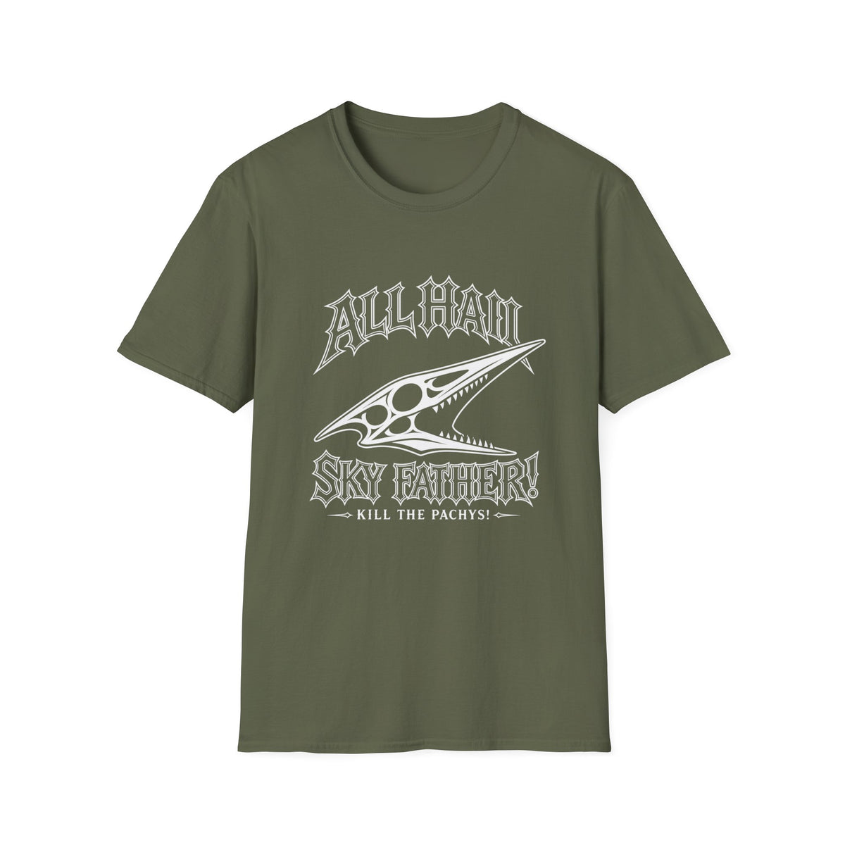All Hail Sky Father T-Shirt — "All Hail Sky Father" Dinosaur Graphic Tee