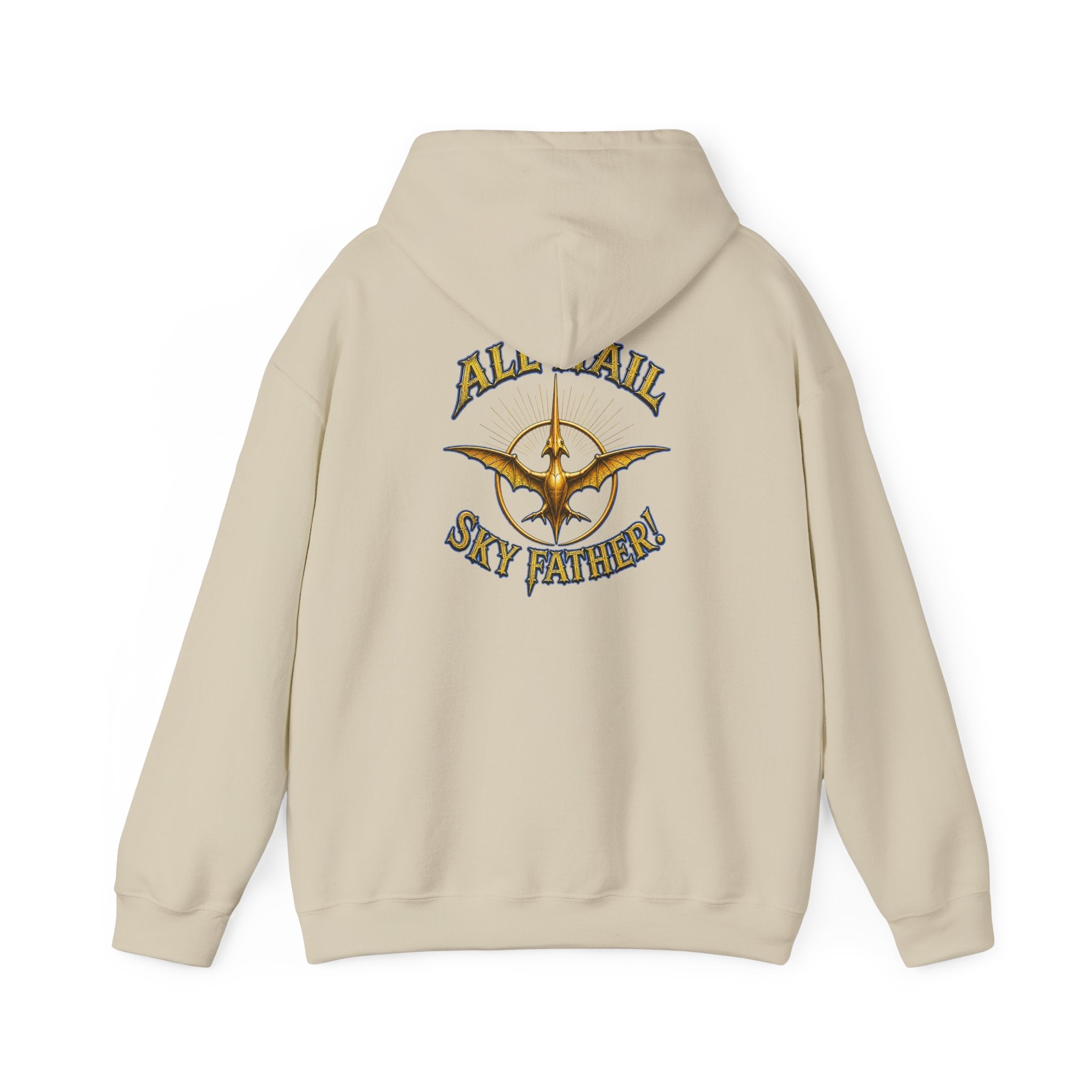 Sky Father Graphic Hoodie — "Kill the Pachys! / All Hail Sky Father!" Retro Dino Streetwear