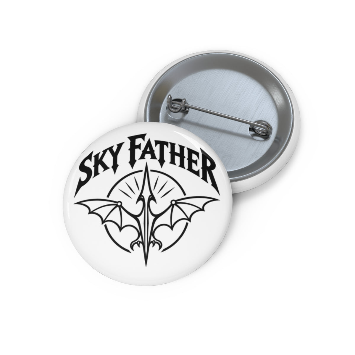 Sky Father Pin Button — Gothic Pteranodon Badge