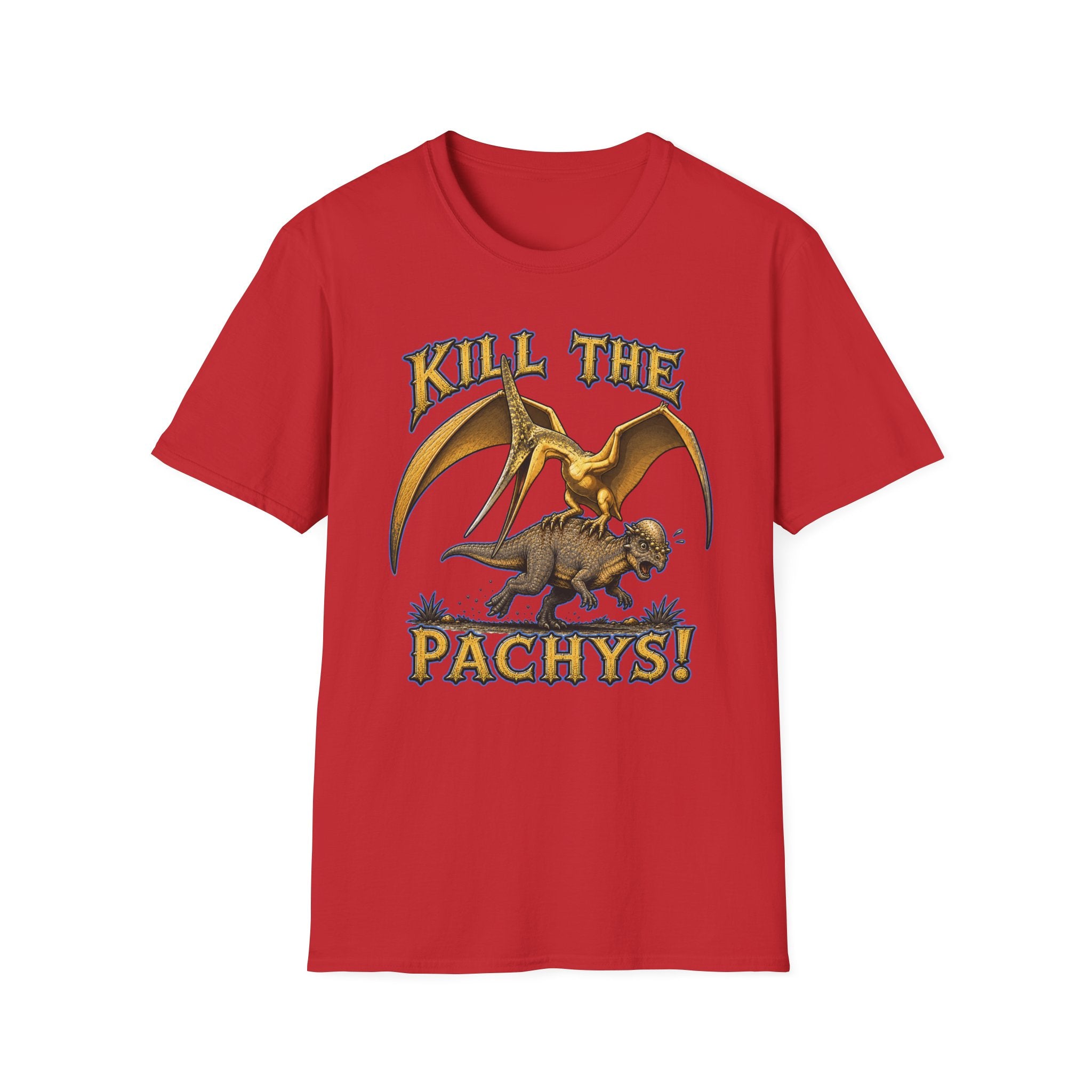 Graphic T-Shirt — "Kill the Pachys!" Sky Father Dinosaur Rock Tee