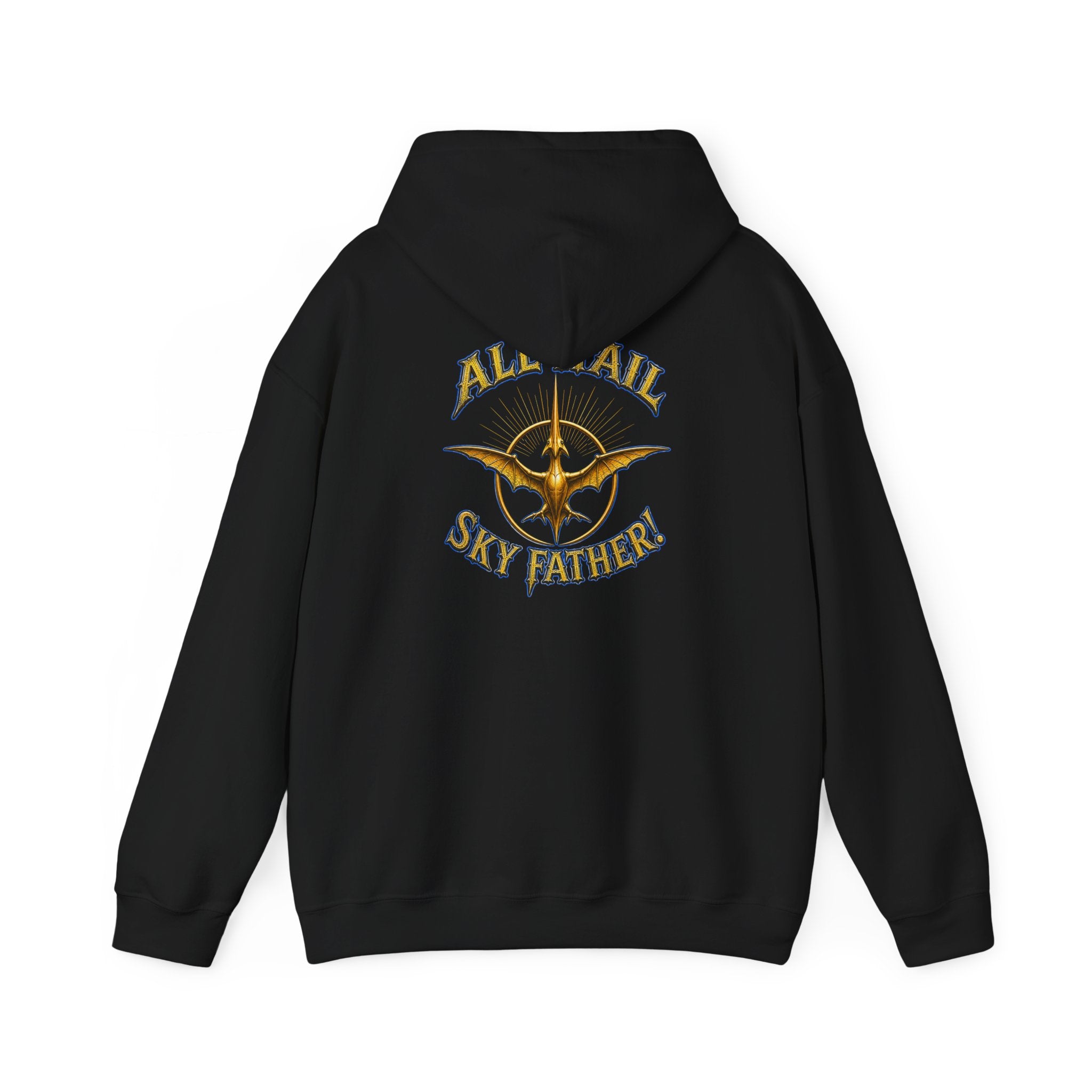Sky Father Graphic Hoodie — "Kill the Pachys! / All Hail Sky Father!" Retro Dino Streetwear