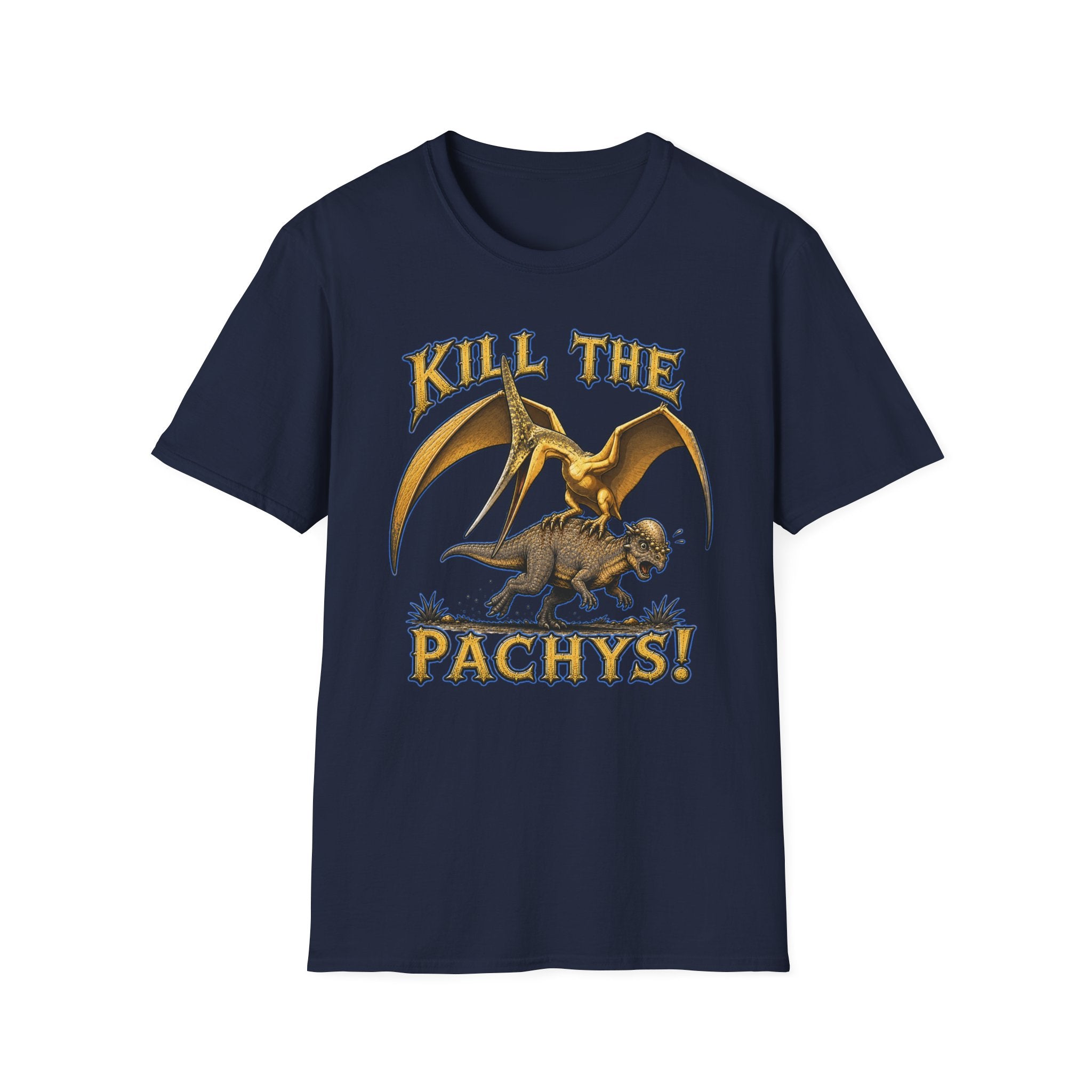 Graphic T-Shirt — "Kill the Pachys!" Sky Father Dinosaur Rock Tee