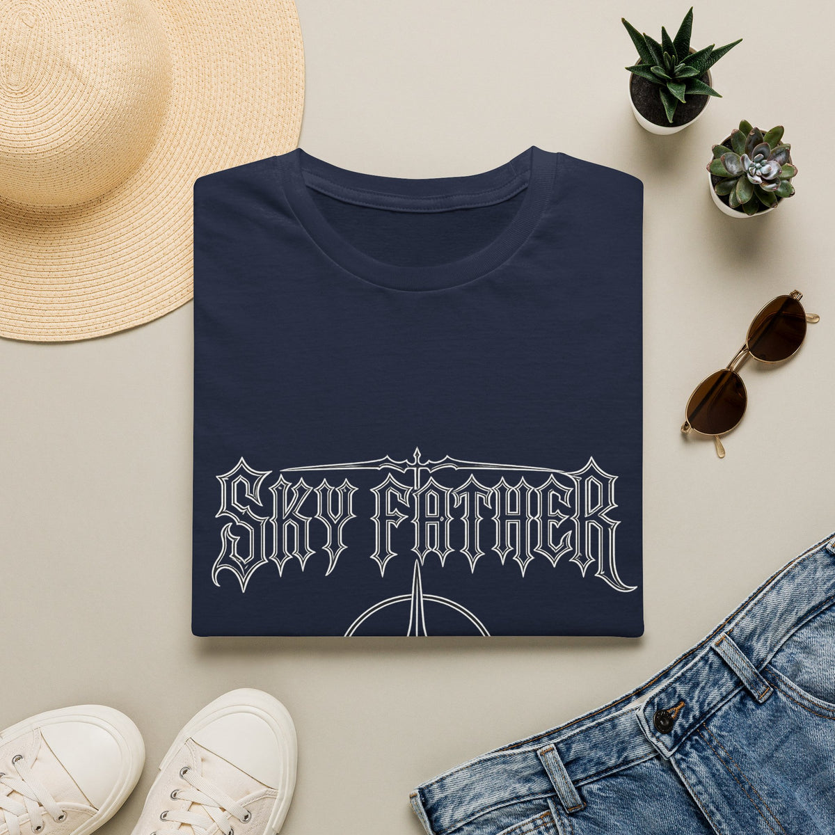 Sky Father T-Shirt — Gothic Band-Style Graphic Tee