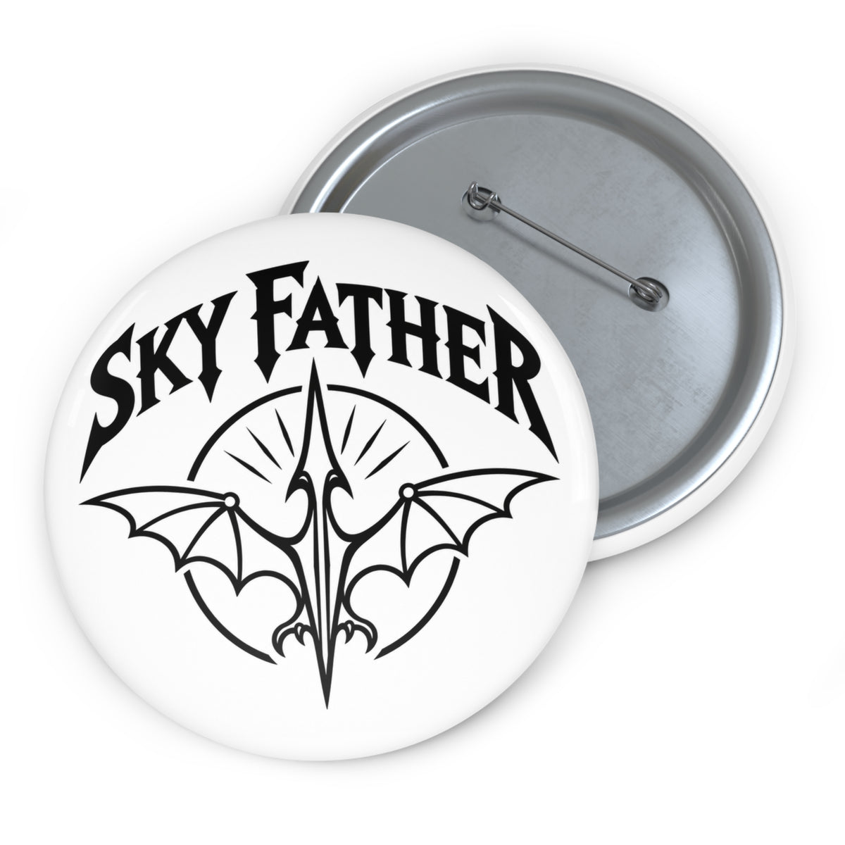 Sky Father Pin Button — Gothic Pteranodon Badge