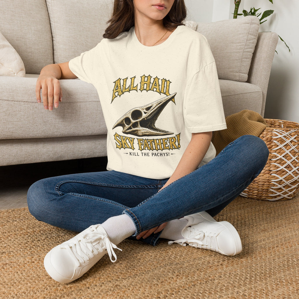 All Hail Sky Father T-Shirt — "All Hail Sky Father" Dinosaur Graphic Tee