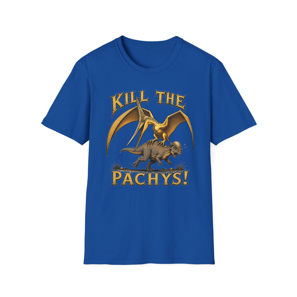 Graphic T-Shirt — "Kill the Pachys!" Sky Father Dinosaur Rock Tee