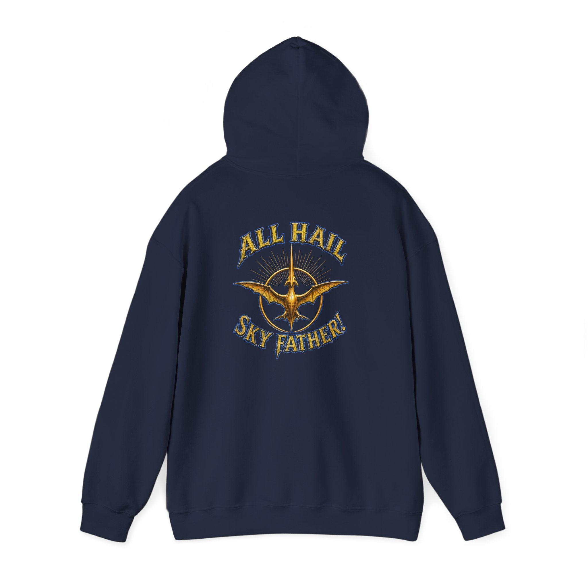 Sky Father Graphic Hoodie — "Kill the Pachys! / All Hail Sky Father!" Retro Dino Streetwear