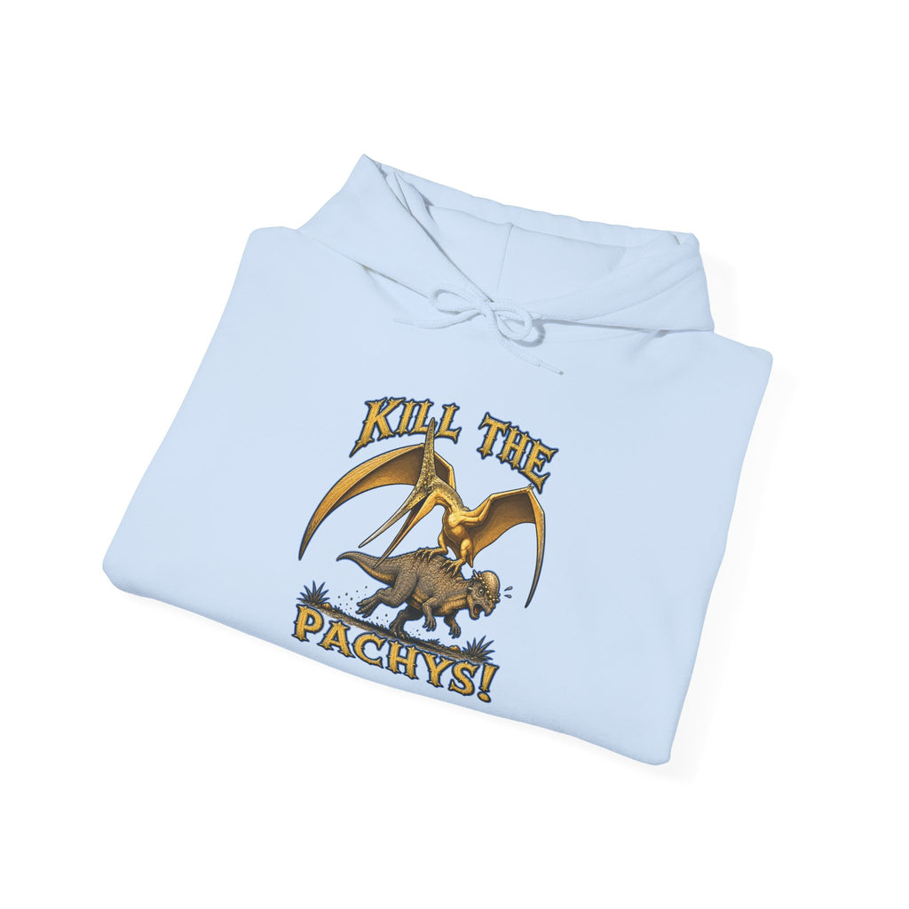 Sky Father Graphic Hoodie — "Kill the Pachys! / All Hail Sky Father!" Retro Dino Streetwear