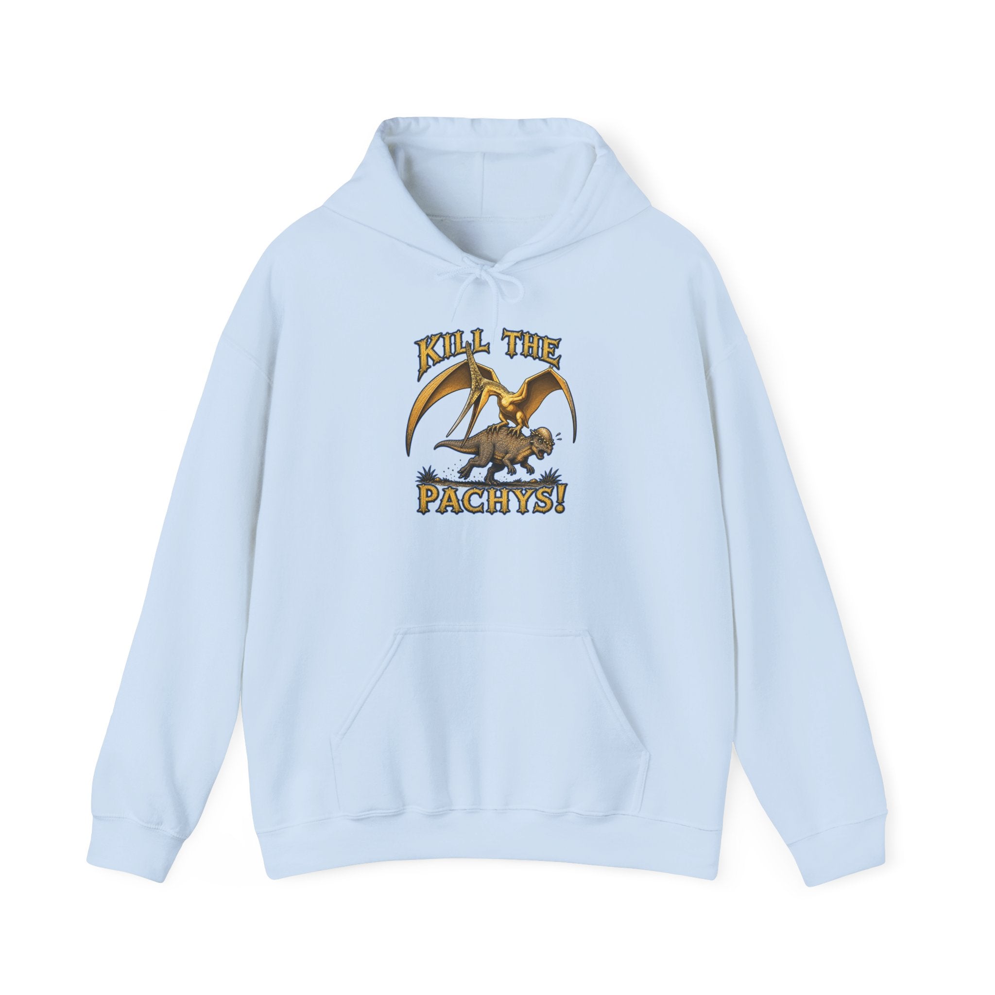 Sky Father Graphic Hoodie — "Kill the Pachys! / All Hail Sky Father!" Retro Dino Streetwear