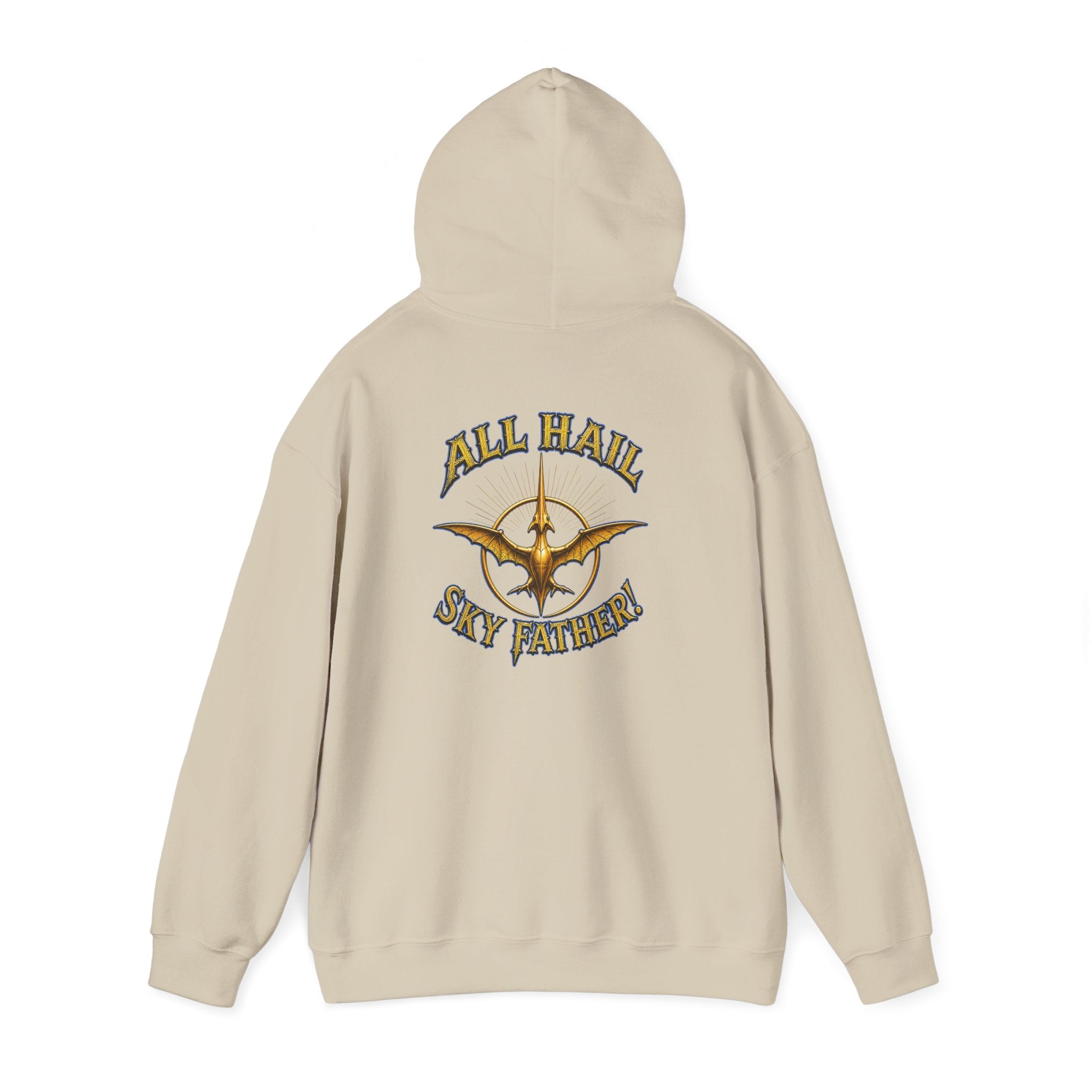 Sky Father Graphic Hoodie — "Kill the Pachys! / All Hail Sky Father!" Retro Dino Streetwear