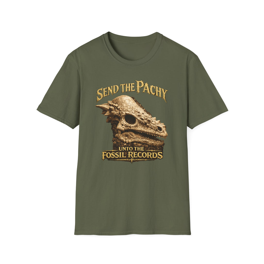 T-Shirt — "Send The Pachy unto the Fossil Records" Pachy Skull