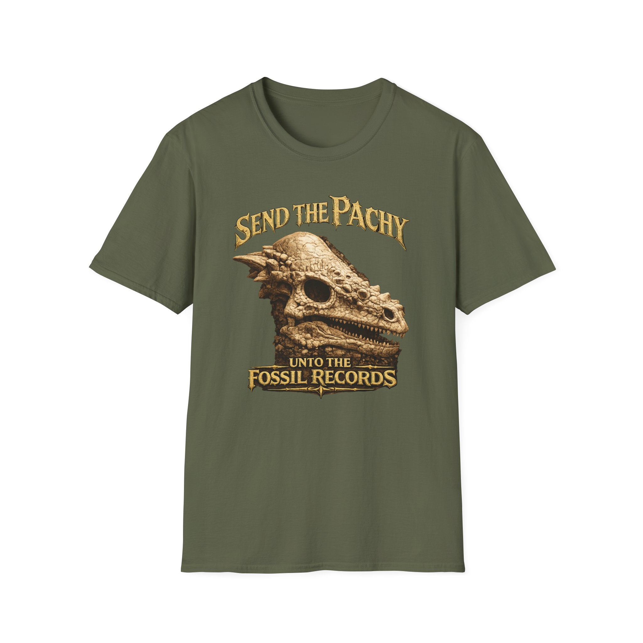 T-Shirt — "Send The Pachy unto the Fossil Records" Pachy Skull