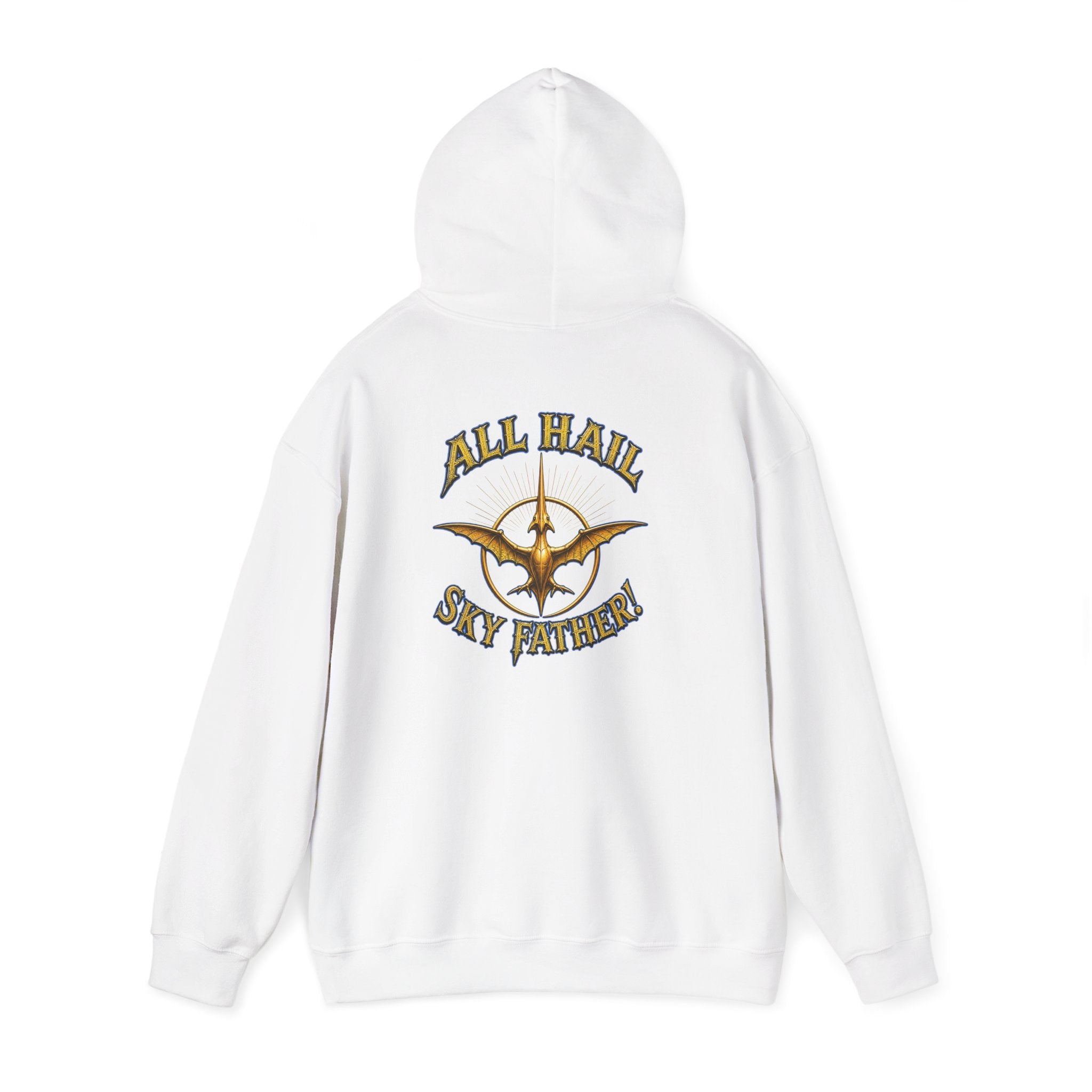 Sky Father Graphic Hoodie — "Kill the Pachys! / All Hail Sky Father!" Retro Dino Streetwear