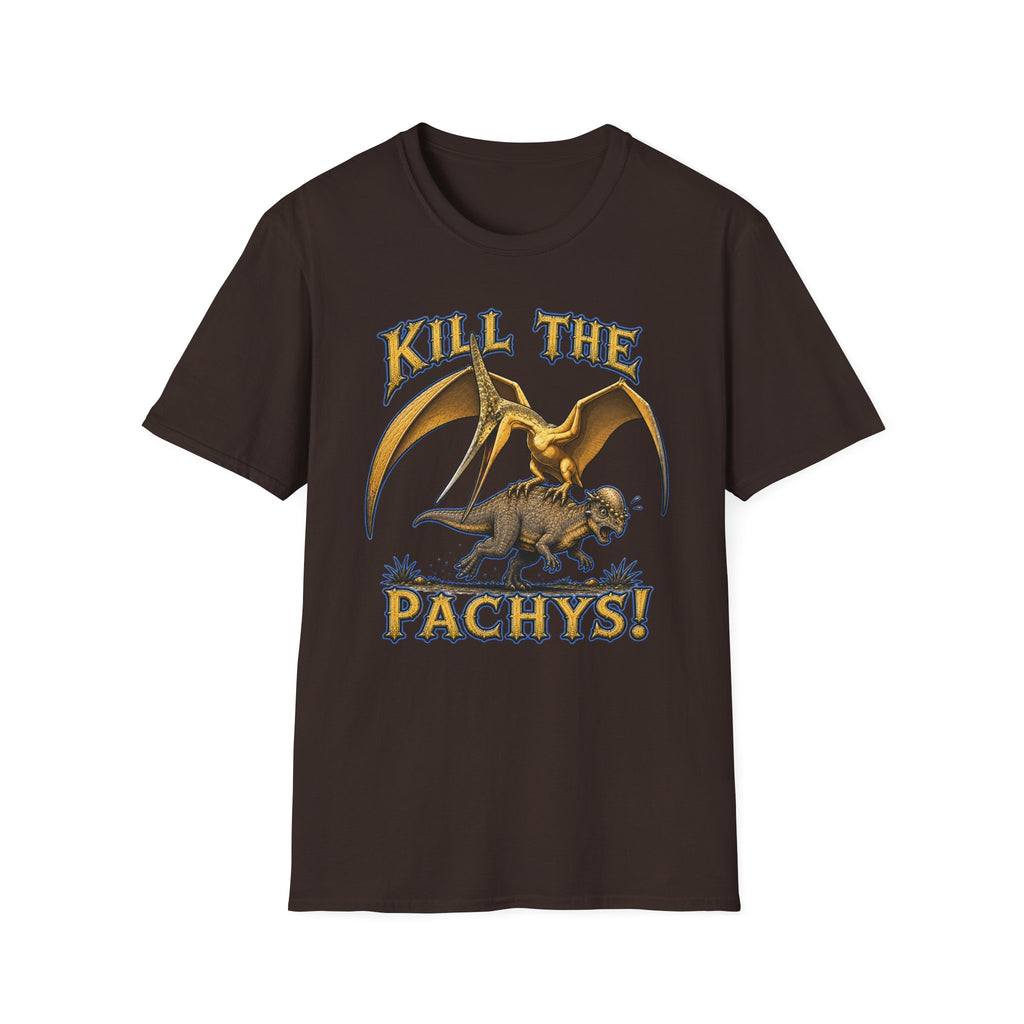 Graphic T-Shirt — "Kill the Pachys!" Sky Father Dinosaur Rock Tee