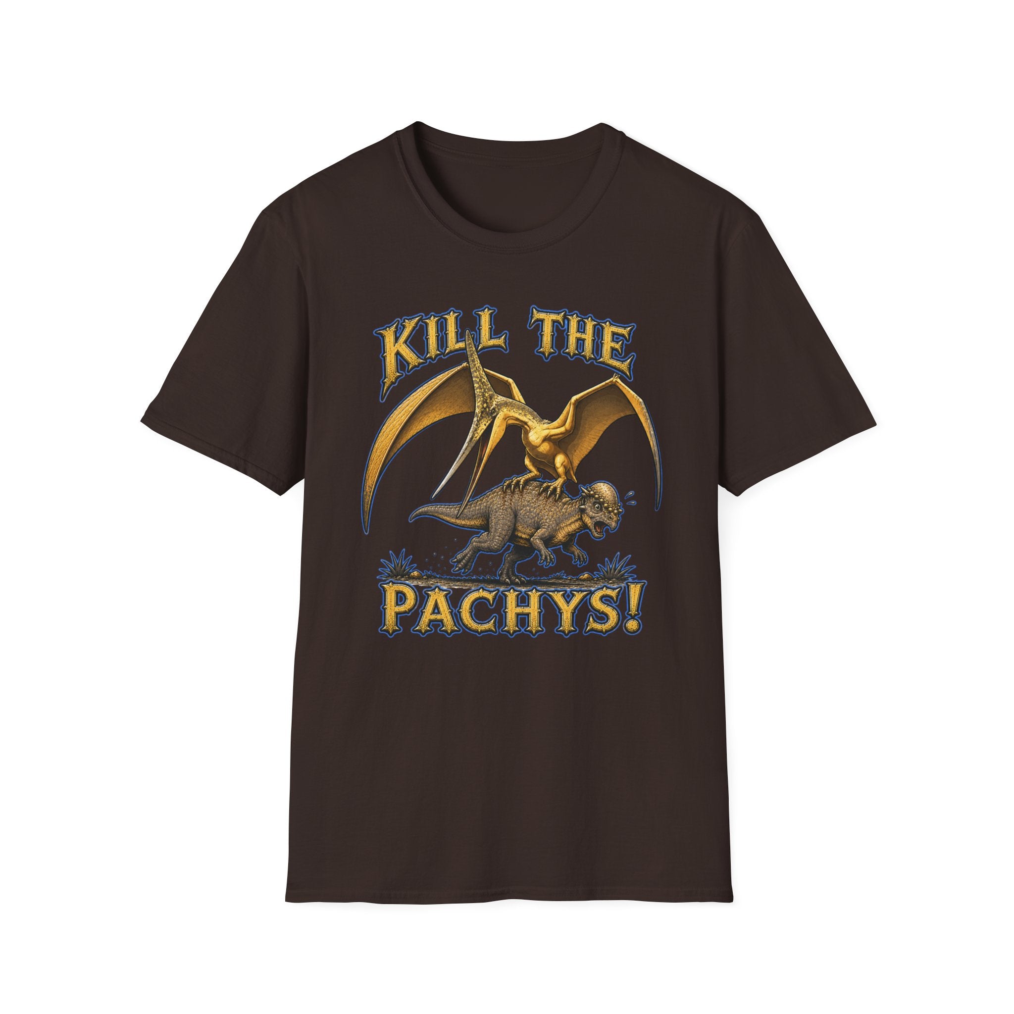 Graphic T-Shirt — "Kill the Pachys!" Sky Father Dinosaur Rock Tee