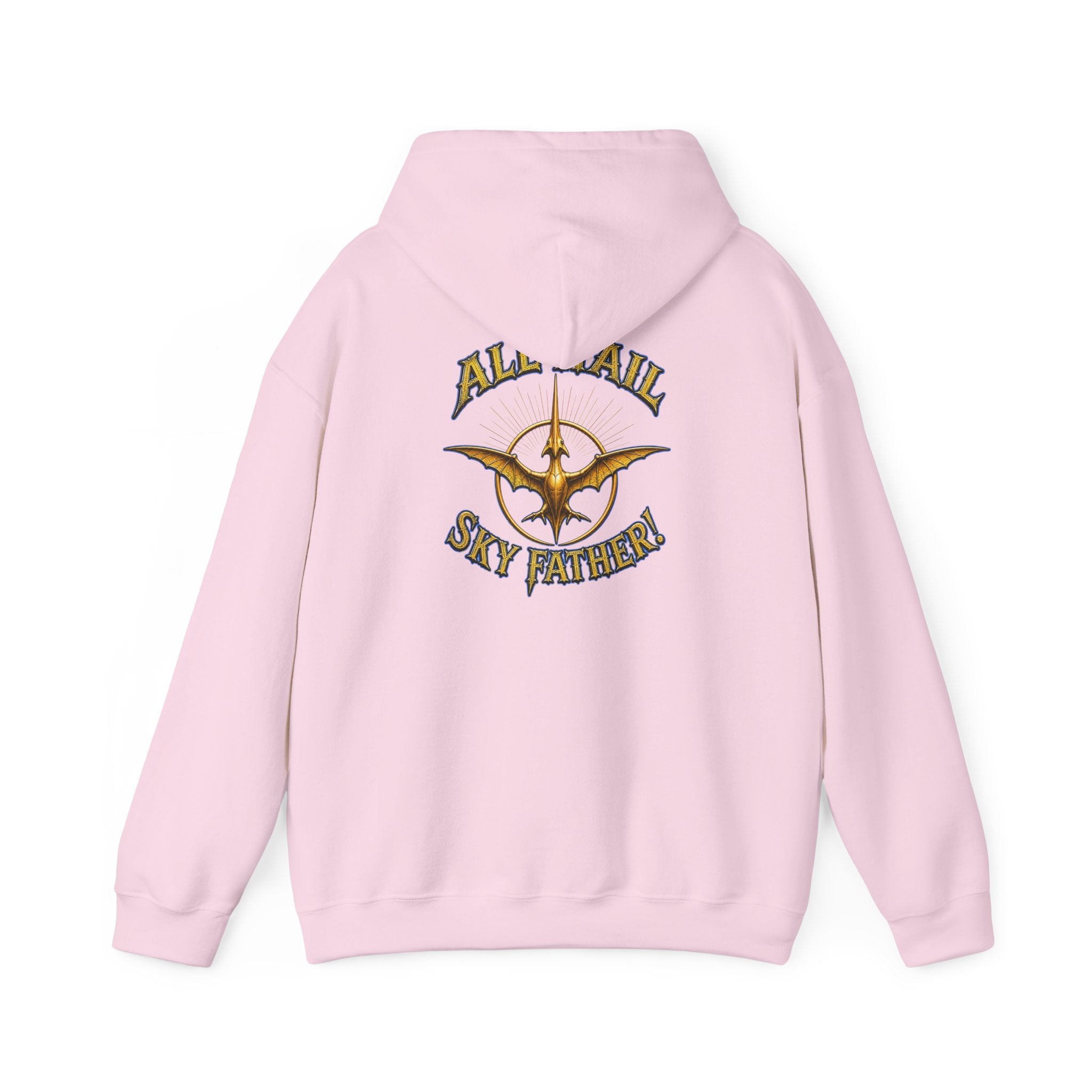 Sky Father Graphic Hoodie — "Kill the Pachys! / All Hail Sky Father!" Retro Dino Streetwear