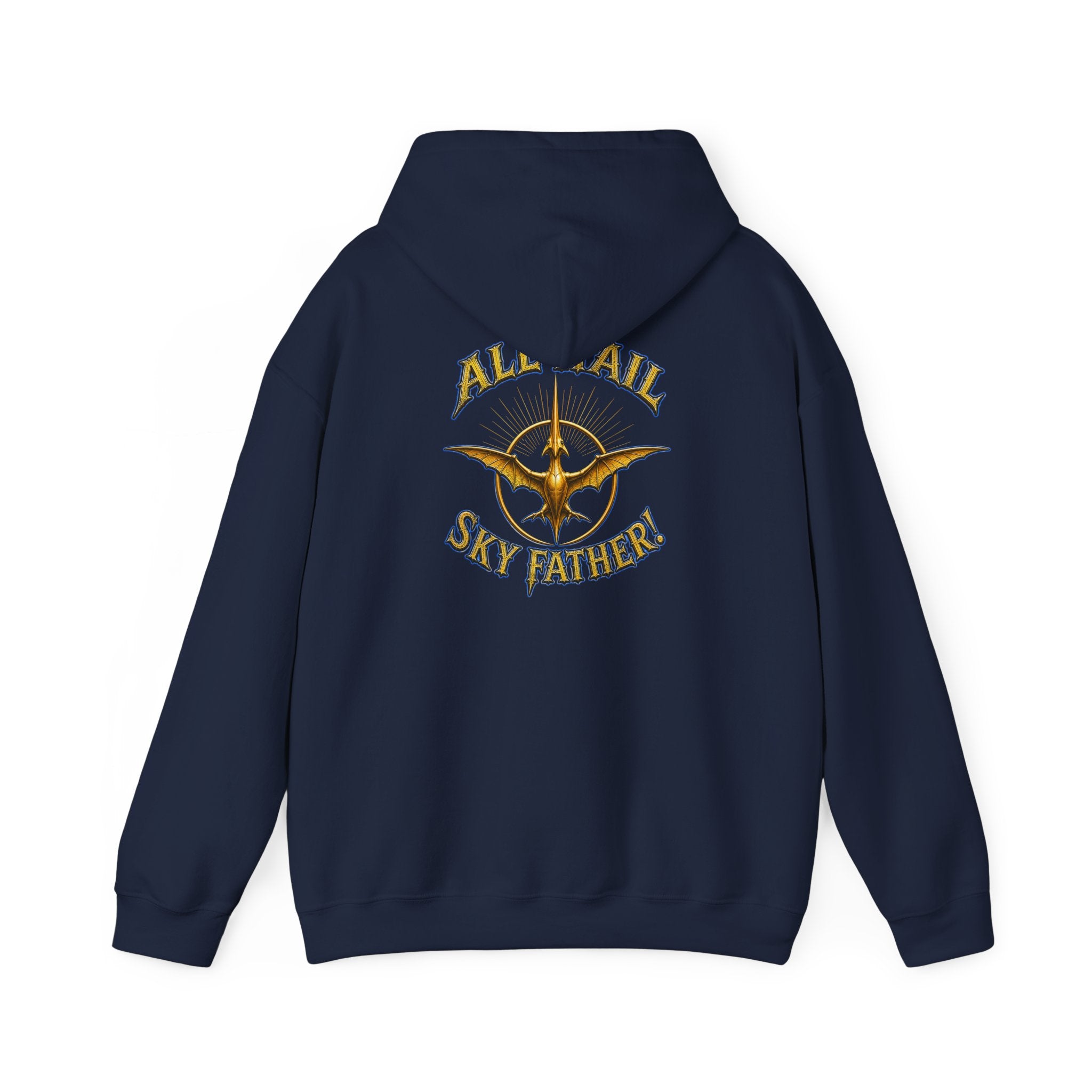 Sky Father Graphic Hoodie — "Kill the Pachys! / All Hail Sky Father!" Retro Dino Streetwear