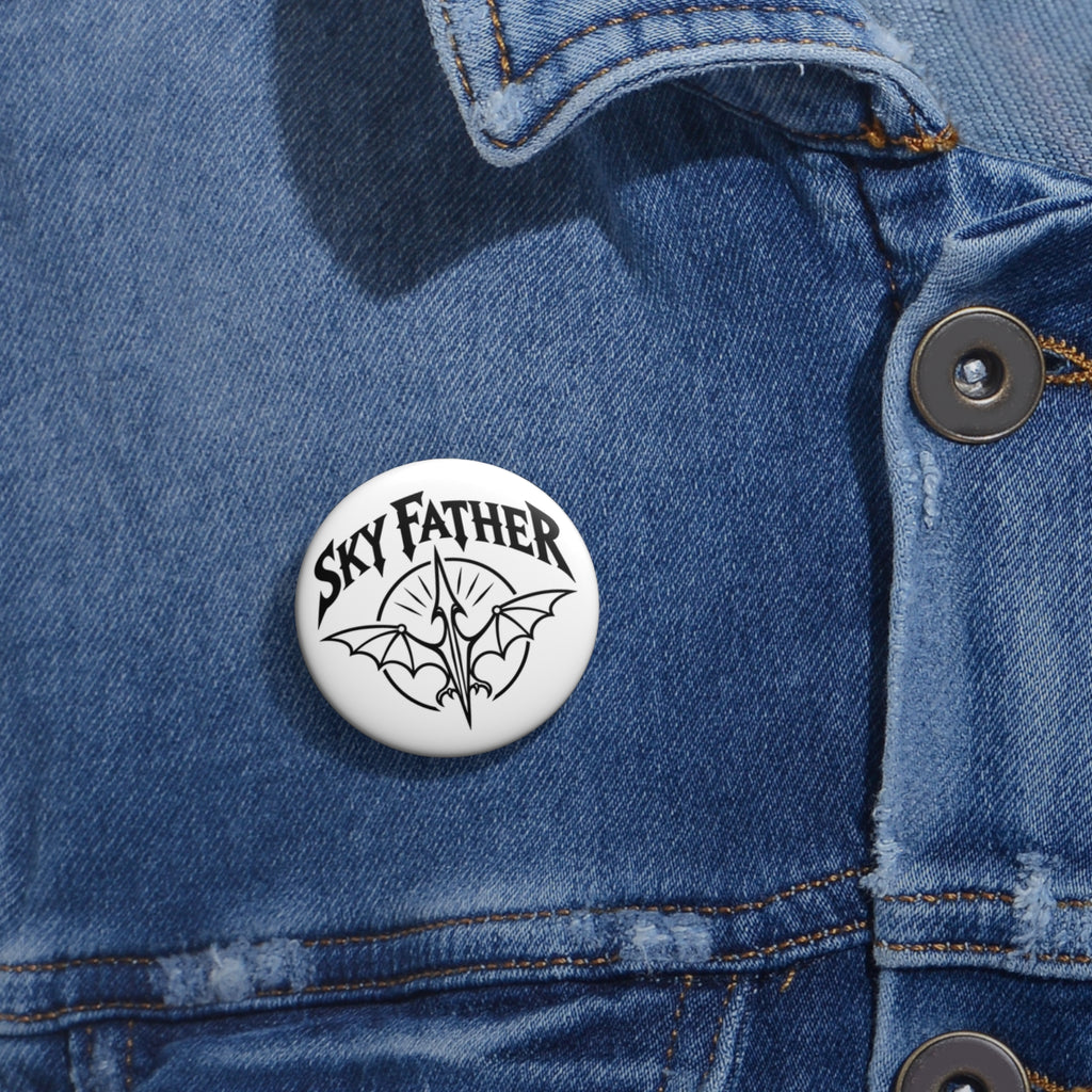 Sky Father Pin Button — Gothic Pteranodon Badge