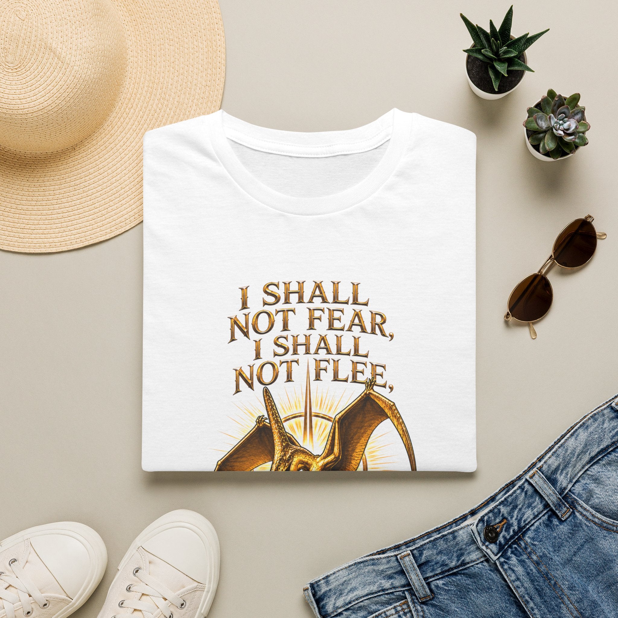 T-Shirt — “I Shall Not Fear, I Shall Not Flee” Sky Father Graphic Tee