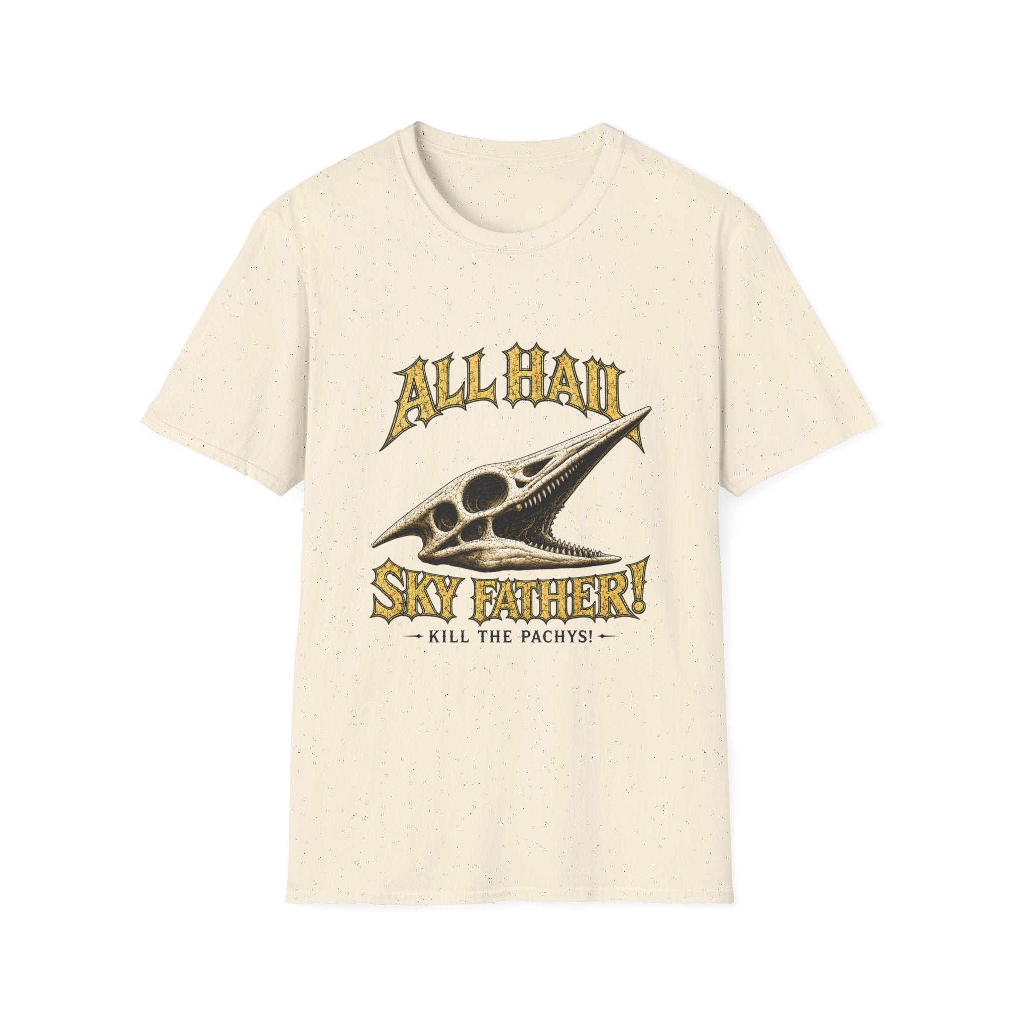 All Hail Sky Father T-Shirt — "All Hail Sky Father" Dinosaur Graphic Tee